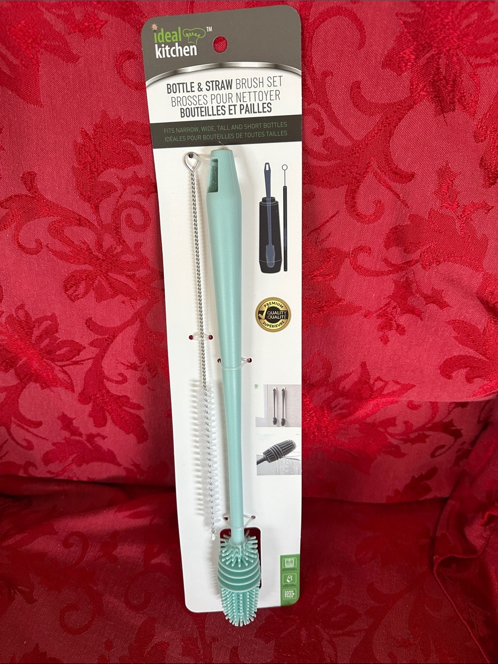 Ideal Kitchen Bottle & Straw Brush Set - Mint